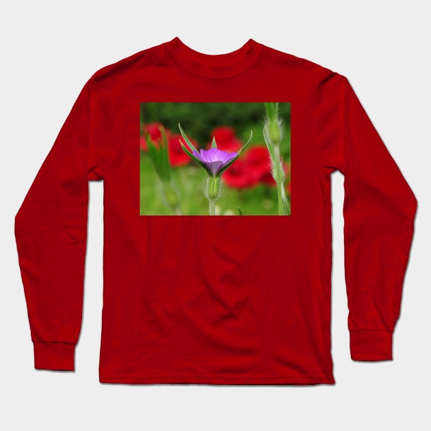 Corncockle in the Poppies Long Sleeve T-Shirt by AH64D